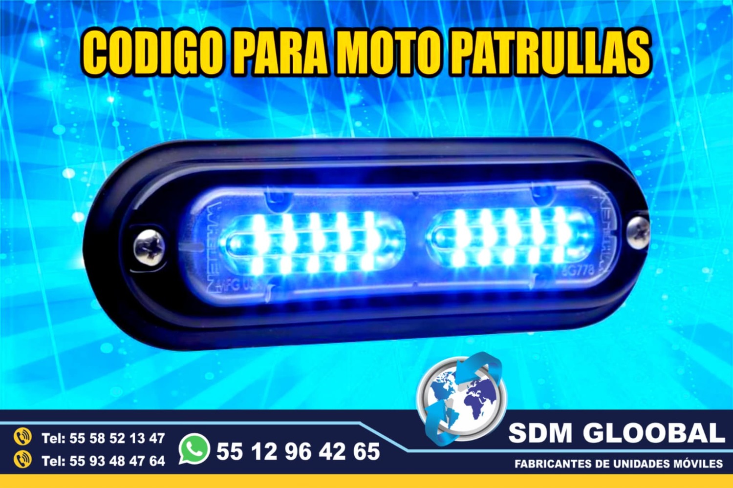 Venta de Luces para moto patrullas pick up sedan escolta, ministerial, ficalia, auxiliares 