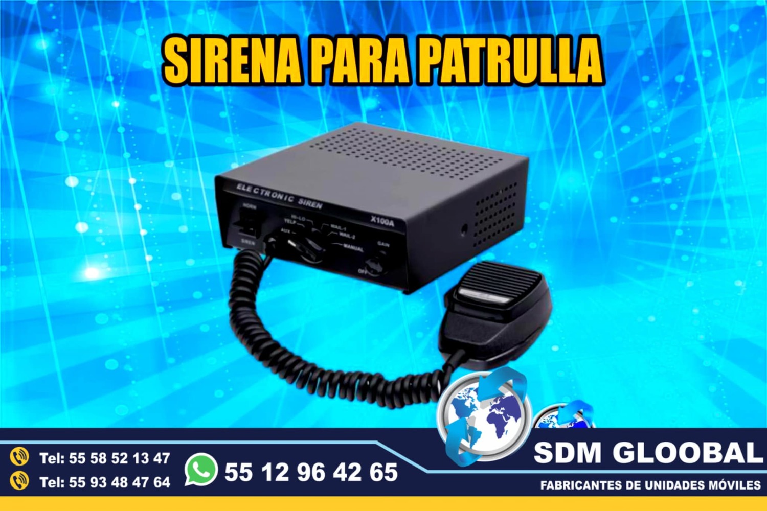 Venta de Sirena para moto patrullas pick up sedan escolta, ministerial, ficalia, auxiliares 