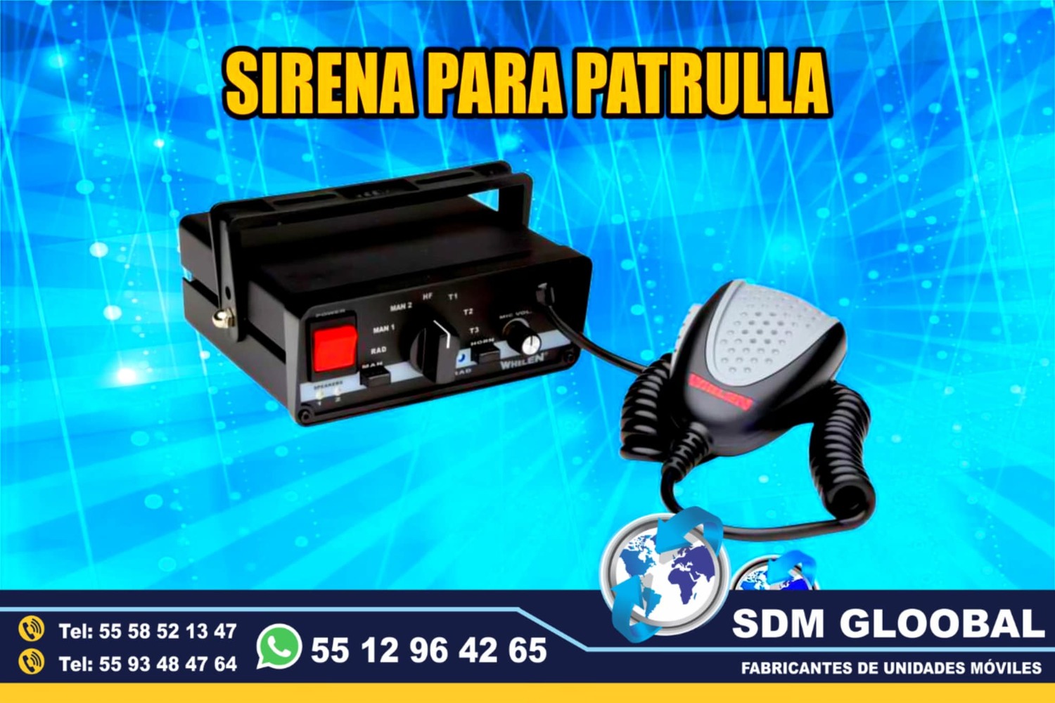 Venta de Sirena para moto patrullas pick up sedan escolta, ministerial, ficalia, auxiliares 