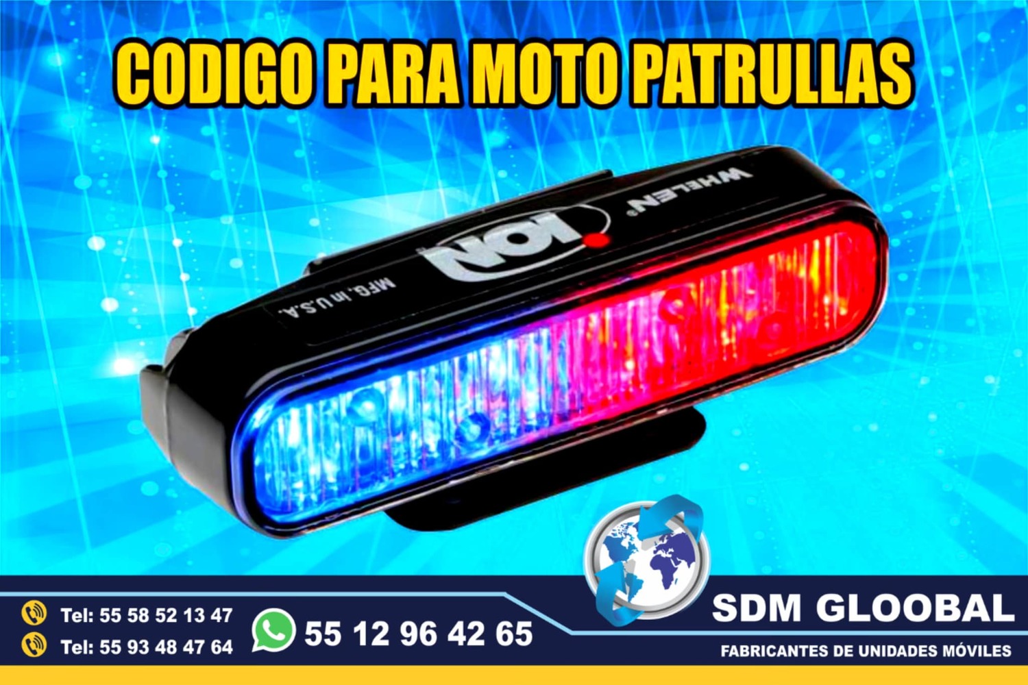 Venta de Luces para moto patrullas pick up sedan escolta, ministerial, ficalia, auxiliares 
