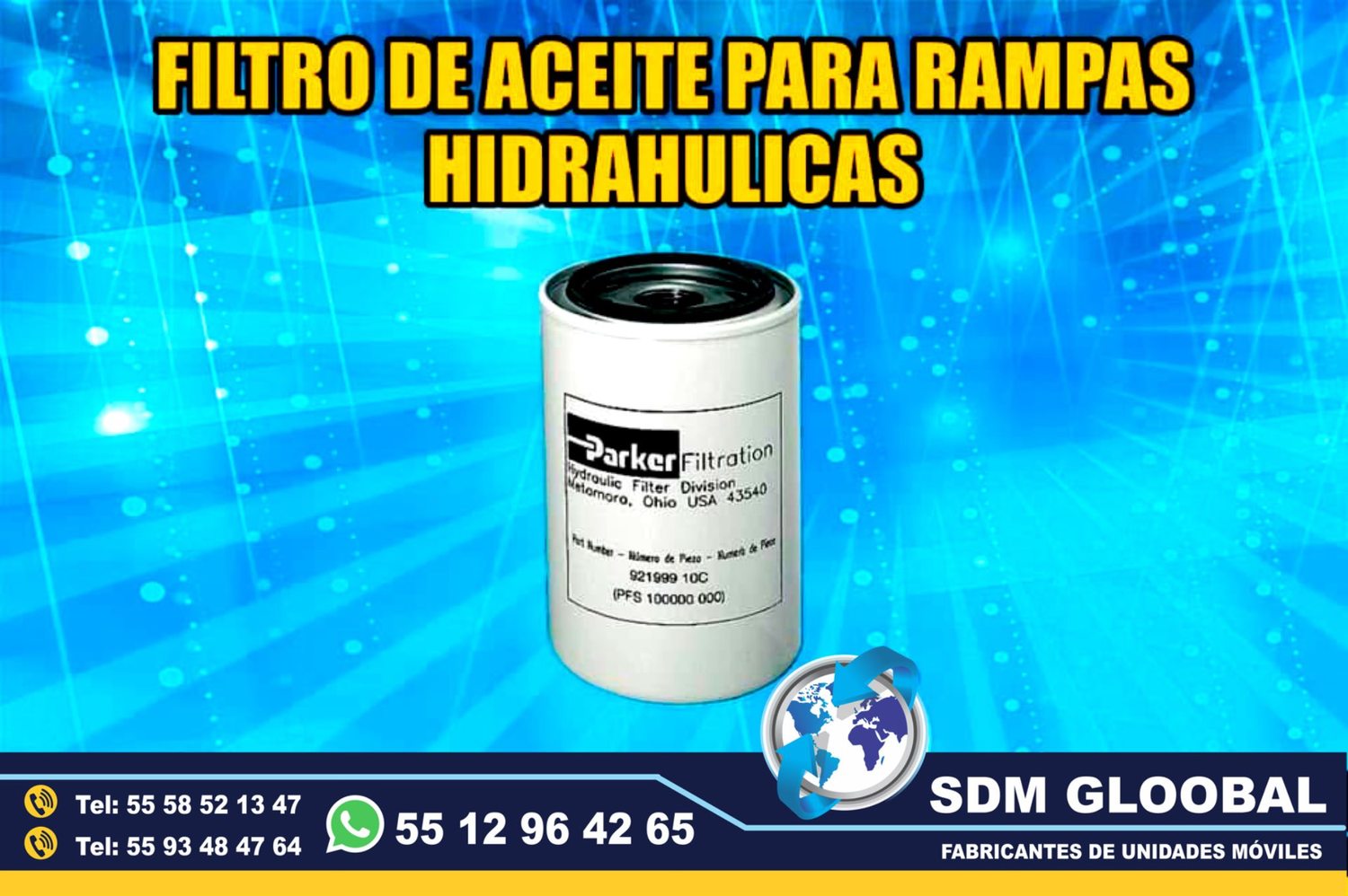 Venta de Filtro de aceite para Rampas Hidraulicas de carga 