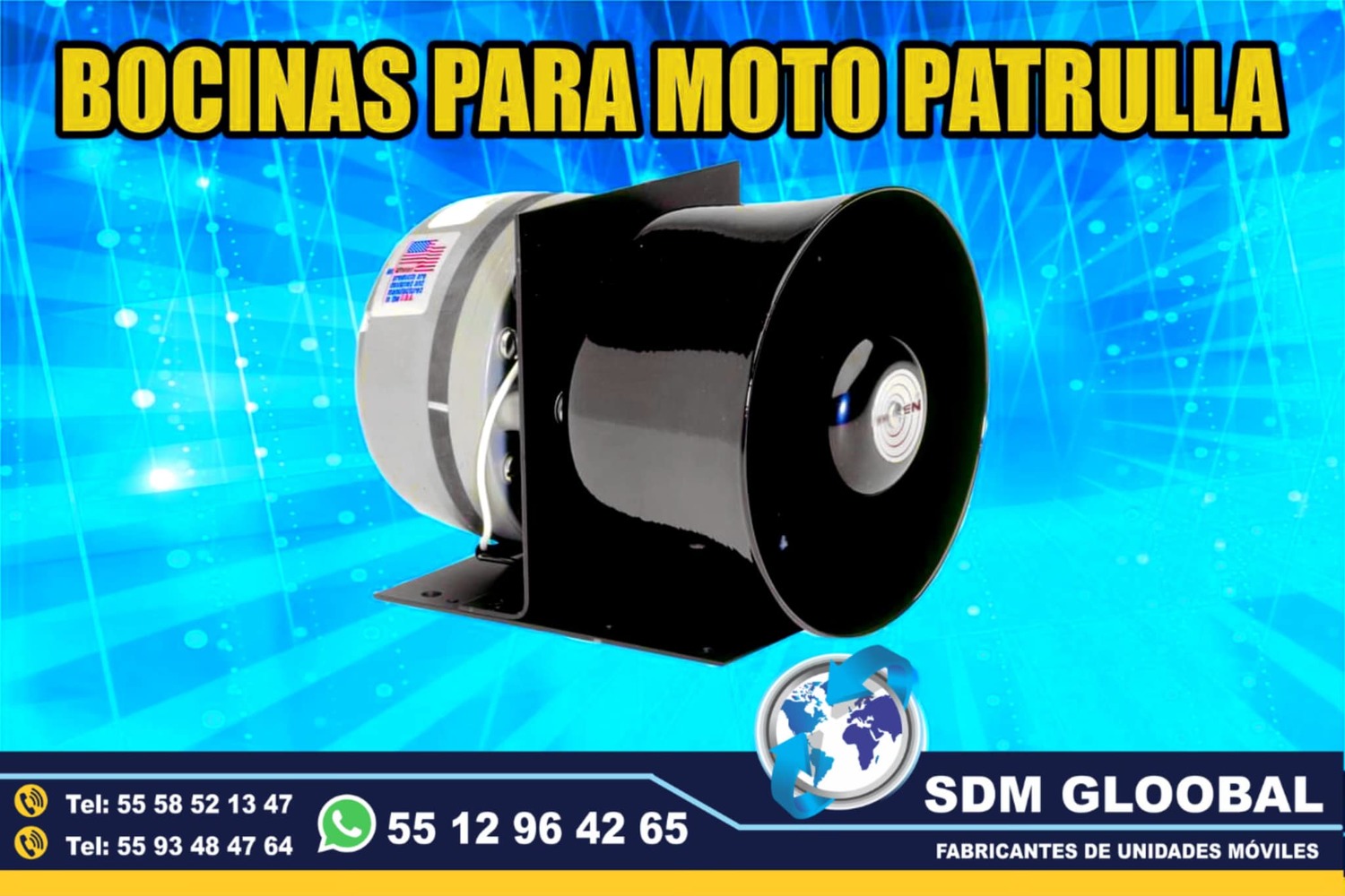 Venta de Bocina para moto patrullas pick up sedan escolta, ministerial, ficalia, auxiliares 